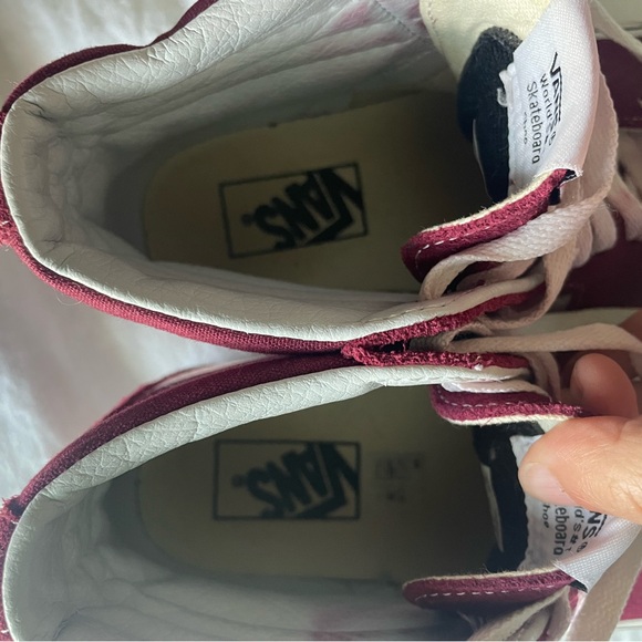 Vans Maroon and White High-Top Sneakers - Picture 4 of 4